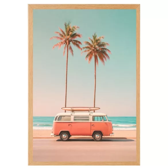 Retro Beach Van poszter A4