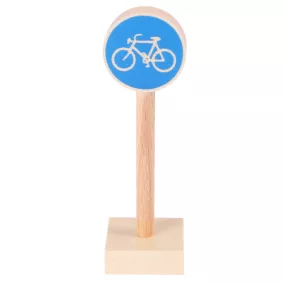 Kerékpárút közlekedési tábla fából