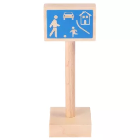 Lakó pihenő övezet közlekedési tábla fából