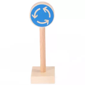 Körforgalom közlekedési tábla fából