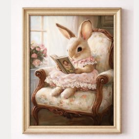 Olvasó Nyuszi Lány Poszter