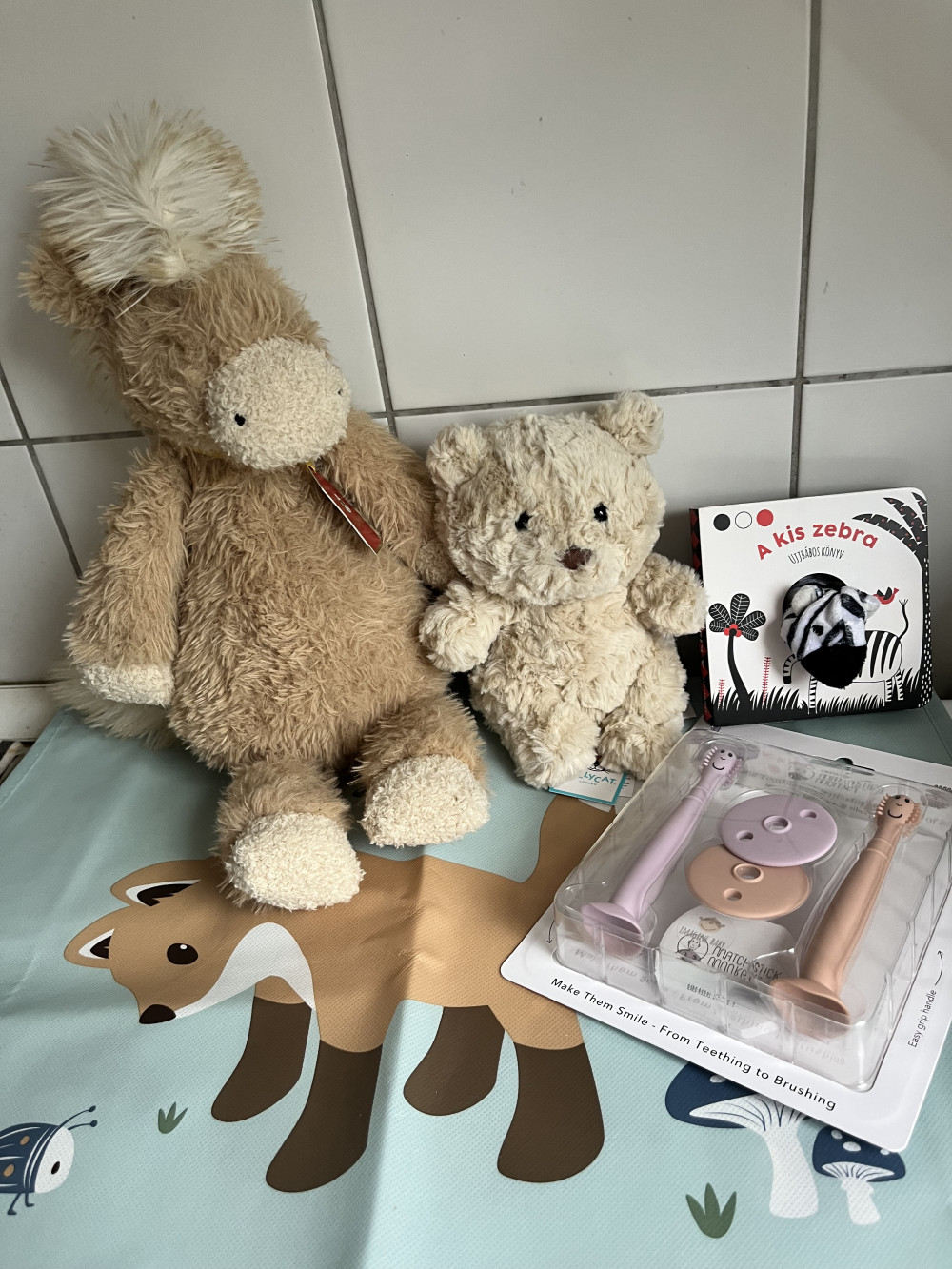   Rágómaki Tanuló baba fogkefe - púderrózsaszín/pasztell lila
