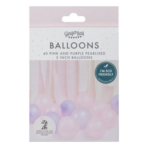 ba 359 pink and purple pearlised 5 inch balloon pack packaging