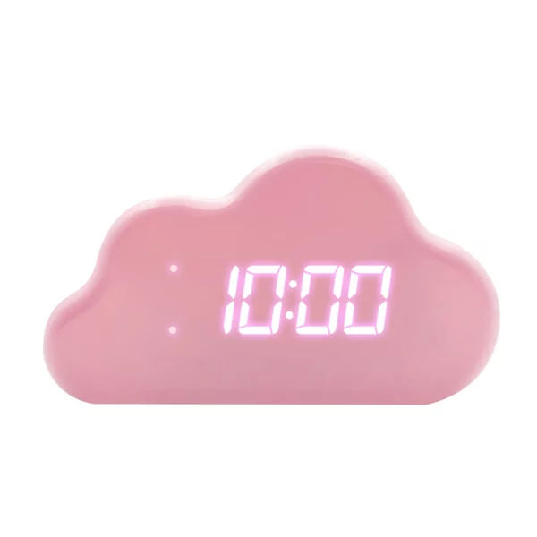 Lalarma Cloud Digitális ébresztőóra hőmérővel és háttérvilágítással - Pink