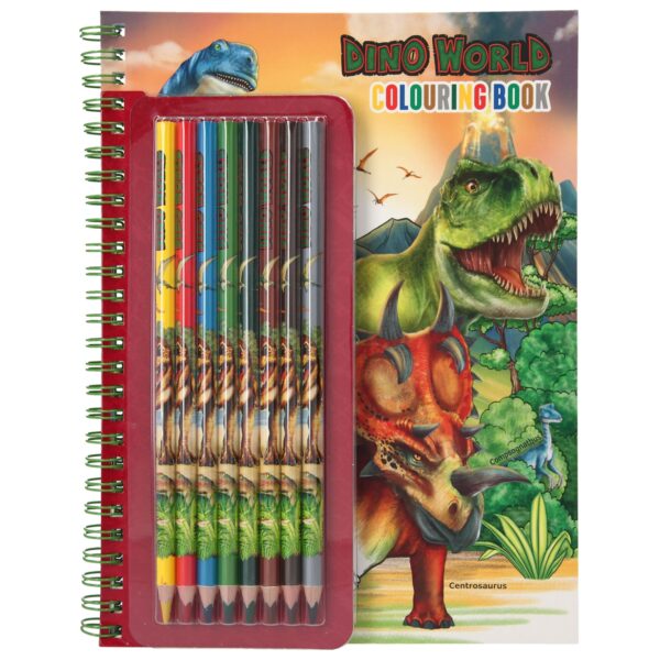 Dino World kifestőkönyv színes ceruzákkal