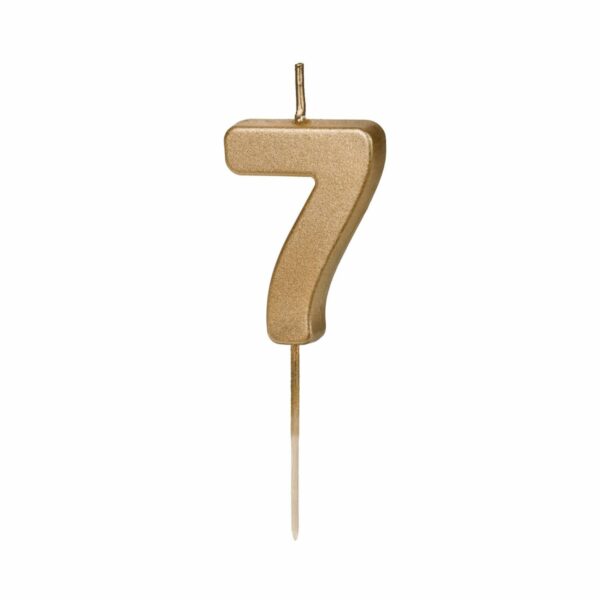 7-es születésnapi szám gyertya - arany - 4.5 cm